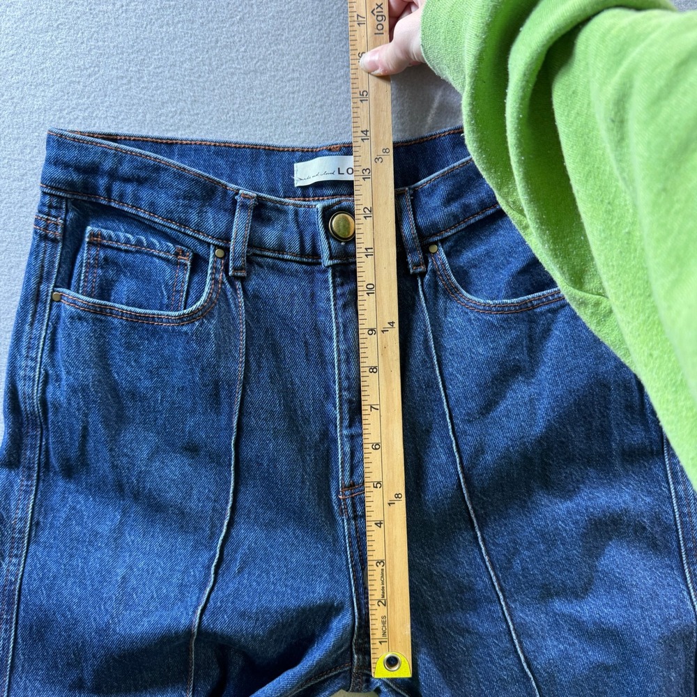LOFT Jeans Womens 6/28 Blue The Super Flare High Rise Pintuck Seam Denim - Picture 4 of 9